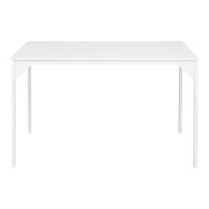 Melamine table Chan in white shade and white metal leg 120x75x75cm