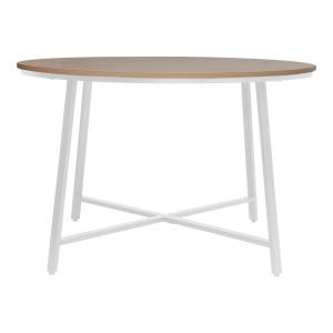 Gianno melamine table in natural shade and white metal leg �120x76cm