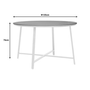 Gianno melamine table in natural shade and white metal leg �120x76cm