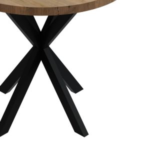 Melamine table Kalipso in natural shade and black metal leg D70x75cm