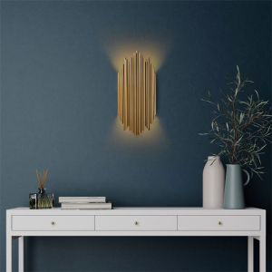 Metal wall lamp E25 in gold color 22x11x50cm