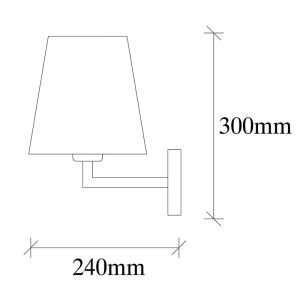 Metal wall lamp with textile shade