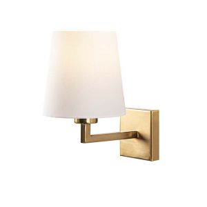 Metal wall lamp with textile shade