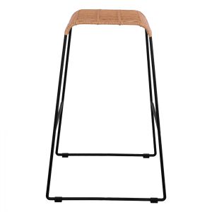 Метален бар стол Allegra Hm5641 ратан в бежов цвят 49x50x76cm