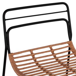 Метален бар стол Allegra Hm5642 ратан в бежов цвят 48x53x100cm