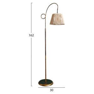 Metal bronze lamp with bamboo shade Hm7487,02
