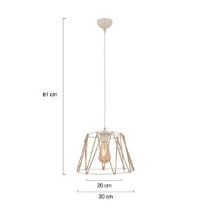 Metal white chandelier with beige rope Hm7566,03 D30x81hcm