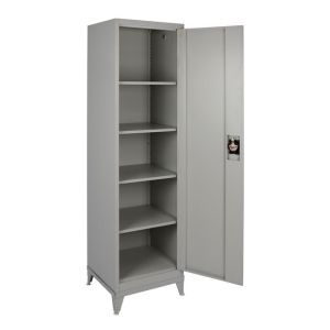 Metal wardrobe 50χ45χ190.5 with 4 shelves 1 door and legs HM10325