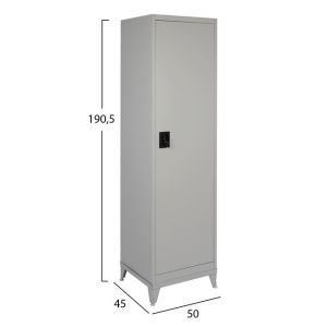 Metal wardrobe 50χ45χ190.5 with 4 shelves 1 door and legs HM10325