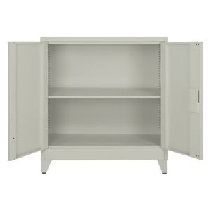 Metal wardrobe Duron Hm11999 2-wing with 2 storage spaces and legs - gray 90x40x100cm.