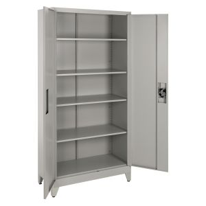 Метален гардероб Duron Hm12001 2-крилен с 5 места за съхранение и крака - сив 90х40х190всм.