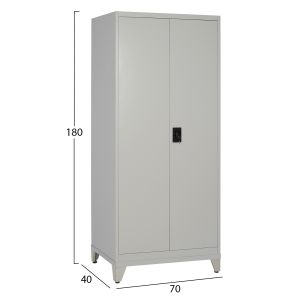 Metal wardrobe Hronda HM21287.01 with 3 locking shelves and legs 70x40x180cm.