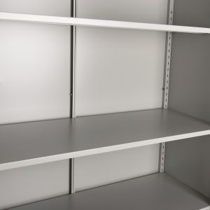 Metal wardrobe with legs, solid, HM11998, 2-door with partition - light gray, 90x40x190 cm.