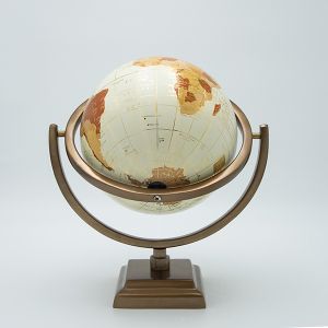 Метален глобус златист - бежово - кафяв 20.30x30.50см