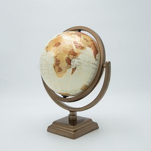 Метален глобус златист - бежово - кафяв 20.30x30.50см