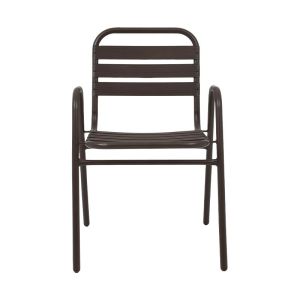 Метален градински стол 004 кафяв 53x58x78см