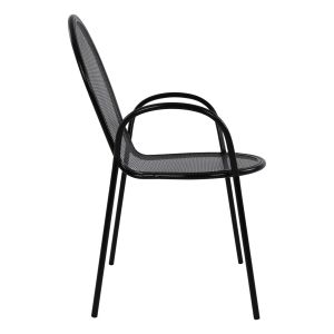 Метален градински стол Hm5029,01 Vera в черен цвят 56x62,5x90cm