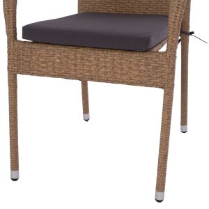 Метален градински стол Hm5685,02 с възглавничка 55x64x93cm