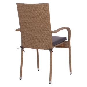 Метален градински стол Hm5685,02 с възглавничка 55x64x93cm