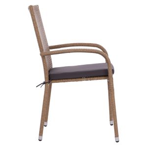 Метален градински стол Hm5685,02 с възглавничка 55x64x93cm