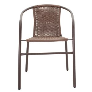 Метален градински стол Obbi в кафяв цвят