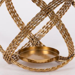 Metal gold candlestick 22.5x11x19.5cm
