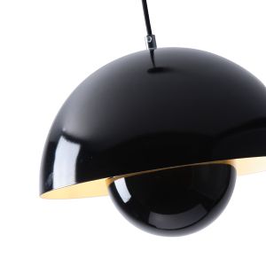 Metal chandelier 1χe27 Max40w Φ300mm glossy black Arte Illumina Jarden
