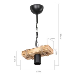 Metal chandelier E27 20x10x43cm