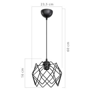 Metal chandelier E27 D23.5x60cm