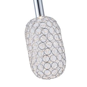 Metal chandelier Led 6.3w 648lm 3000k Φ130x1588mm chrome, perforated with lighting