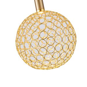 Metal chandelier oval Led 6.3w 648lm 3000k Φ200x1388mm golden arte illumina perforato