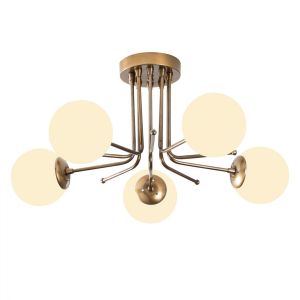 Metal chandelier with white caps Hm7283 80χ80χ34cm