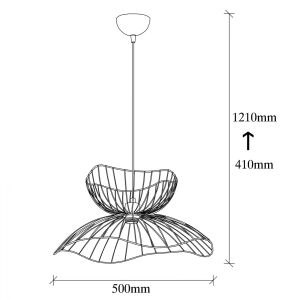 Metal chandelier black color E27 Hm7232 50x50x121cm