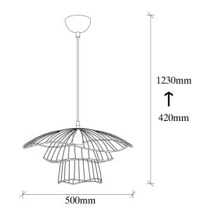 Metal chandelier black color Hm7231 E27 D50x123cm