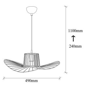 Metal chandelier black color Hm7236 49x110cm