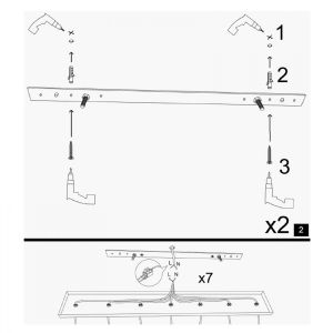 Metal chandelier black color Hm7266 120χ10χ180cm