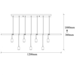 Metal chandelier black color Hm7266 120χ10χ180cm