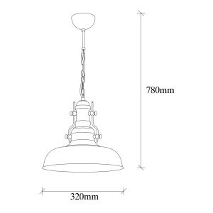 Metal chandelier black color Hm7268 32χ32χ78cm