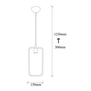 Metal chandelier black Hm7258 15χ6χ123cm