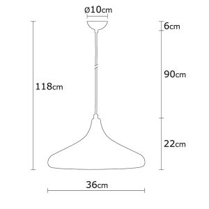 Metal chandelier black and gold D36x118cm
