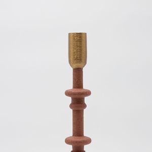 Метален свещник - златист 10.5x10.5x31см