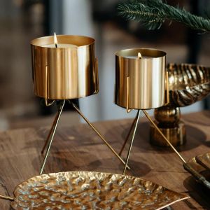 Metal candlestick Fl8371 bronze color 12x12x28cm