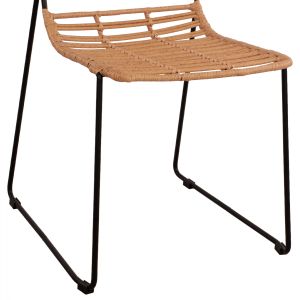 Метален стол Allegra Hm5694 с ракита бежов 51x54x83cm