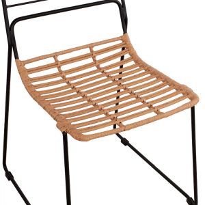 Метален стол Allegra Hm5694 с ракита бежов 51x54x83cm