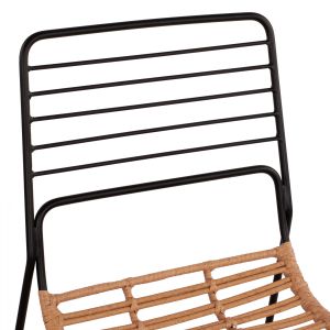 Метален стол Allegra Hm5694 с ракита бежов 51x54x83cm