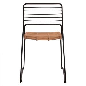 Метален стол Allegra Hm5694 с ракита бежов 51x54x83cm