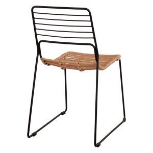 Метален стол Allegra Hm5694 с ракита бежов 51x54x83cm