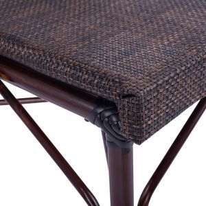 Метален стол Bamboo Look кафяв Hm5718 54x62x89cm