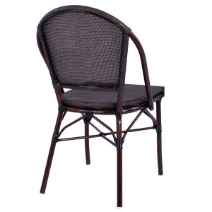 Метален стол Bamboo Look кафяв Hm5718 54x62x89cm