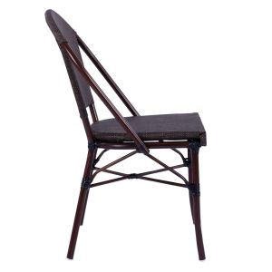 Метален стол Bamboo Look кафяв Hm5718 54x62x89cm